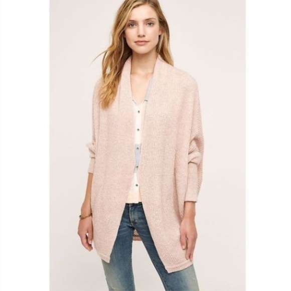 Anthropologie Sweaters - Anthropologie Sleeping on Snow Primula Cocoon Open Cardigan Sweater Pink